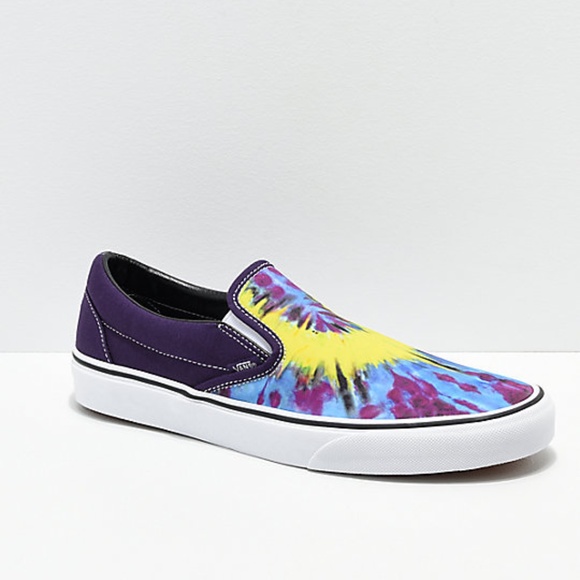vans tie dye slip on shoes